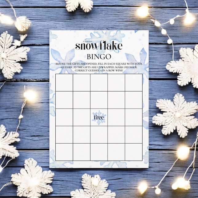 Little Snowflake Wintery Baby Shower Bingo Game Tilläggskort (Skapare uppladdad)