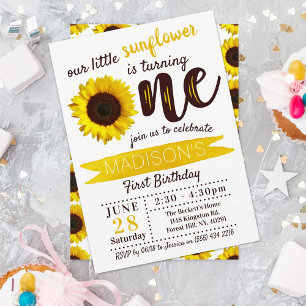 Little Solros 1st Birthday Inbjudningar