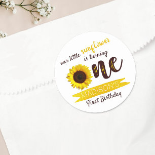 Little Solros 1st Birthday Runt Klistermärke
