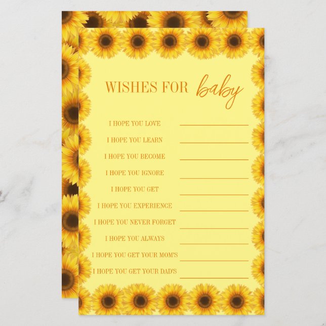 Little Solros Blommigt Girl First Birthday (Fram/baksida)