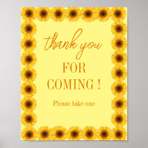Little Solros Blommigt Girl First Birthday Poster