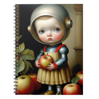 Little Space Girl with Apples Notebook Anteckningsbok