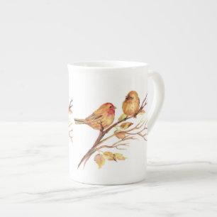 Little Sparrow Birds, Bone China Mugg Benporslin Mugg