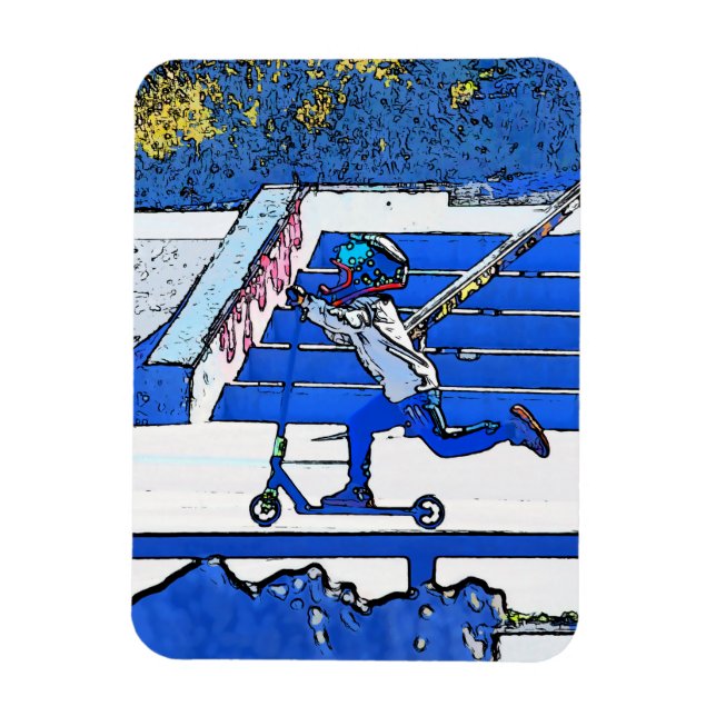 Little Speedster - Stunt Scooter Rider Magnet (Vertikal)