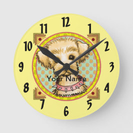Little Spike Hund Clock Rund Klocka
