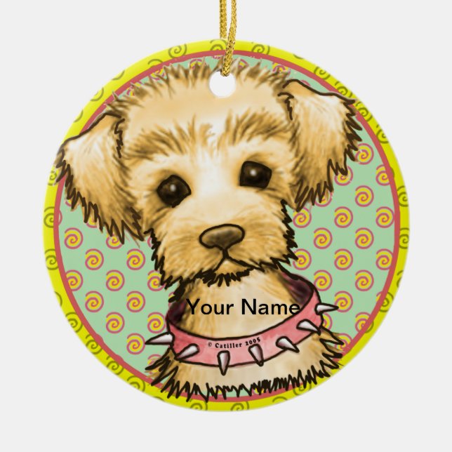 Little Spike Hund Julgransprydnad Keramik (Framsidan)