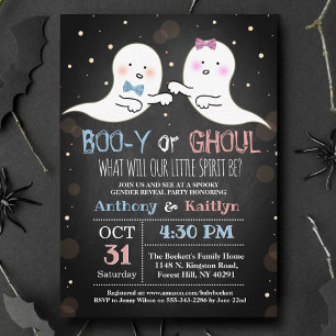 Little Spirit Halloween Spöken Gender Reveal Party Inbjudningar
