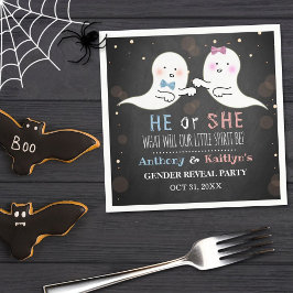 Little Spirit Halloween Spöken Gender Reveal Party Pappersservett