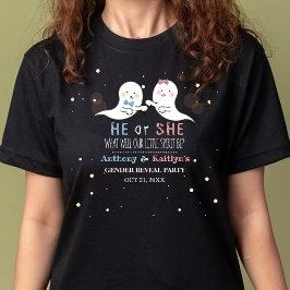 Little Spirit Halloween Spöken Gender Reveal Party T Shirt