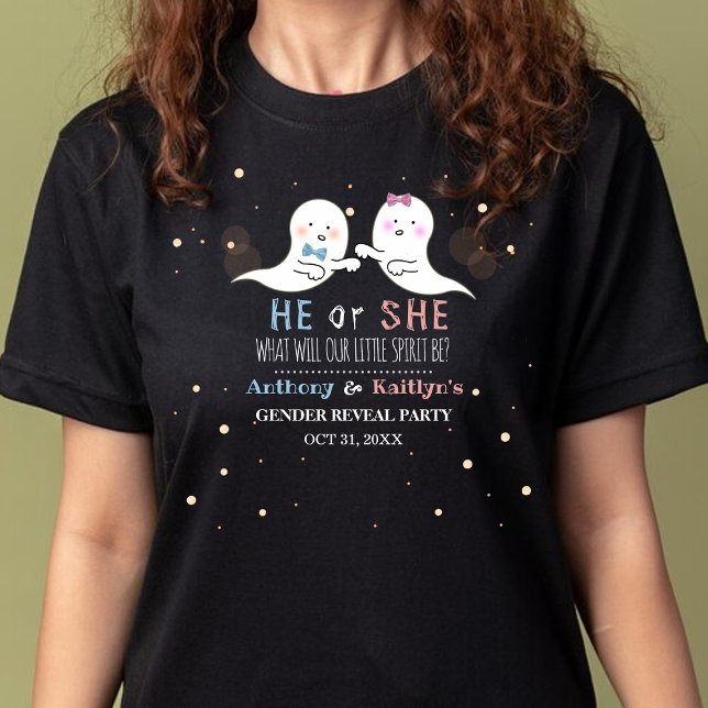 Little Spirit Halloween Spöken Gender Reveal Party T Shirt (Skapare uppladdad)