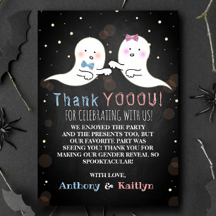 Little Spirit Halloween Spöken Gender Reveal Party Tack Kort