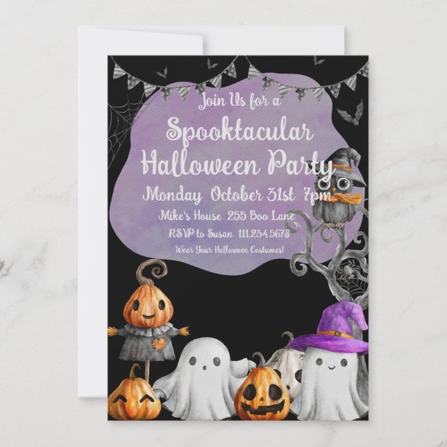 Little Spöken Halloween fest Inbjudningar (Framsida)