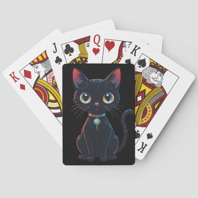 Little Spooky Black Cat Casinokort (Baksidan)