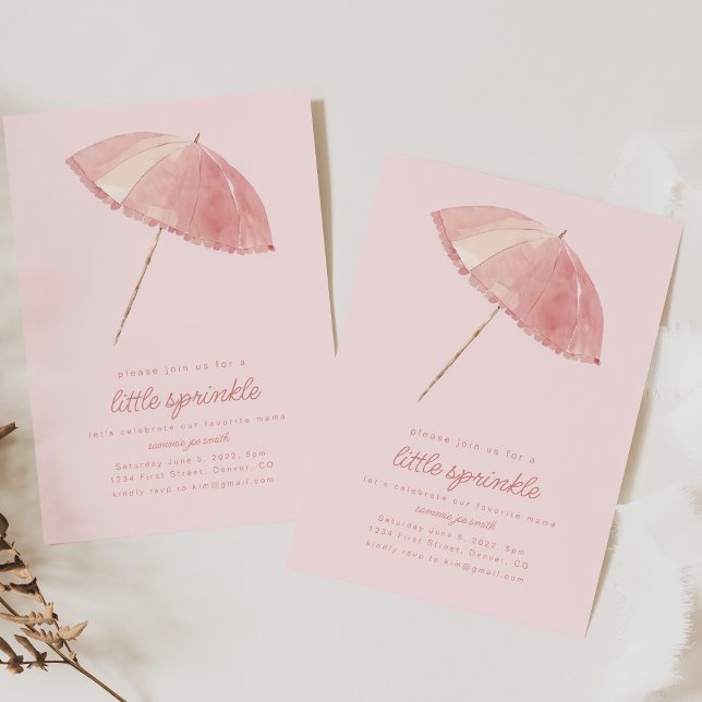 Little Sprinkle Rosa Baby Shower-inbjudan Inbjudningar (Skapare uppladdad)