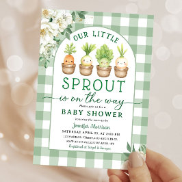 Little Sprout Baby Shower Green Gender Neutral Inbjudningar