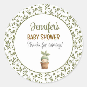 Little Sprout Baby Shower-klistermärke Runt Klistermärke
