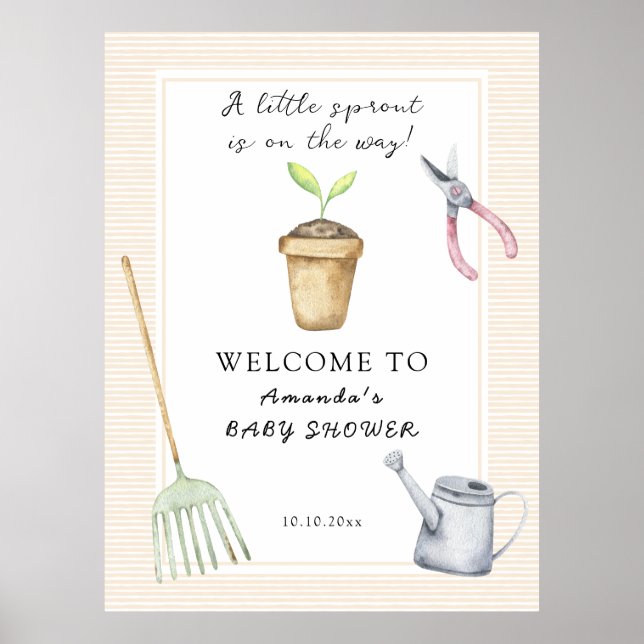 Little Sprout Baby Shower Poster (Framsidan)