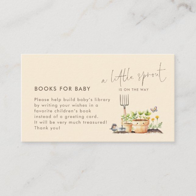 Little Sprout Bokar for Baby Shower Tilläggskort (Framsida)