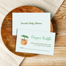 Little Sprout Diaper Raffle Garden Baby Shower Tilläggskort