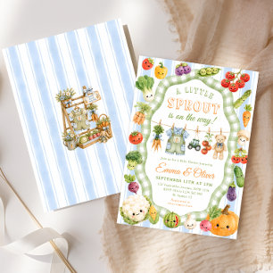 Little Sprout Farmers Market Pojke Baby Shower Inbjudningar