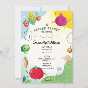 Little Sprout Locally Grown Market Baby Shower Inbjudningar