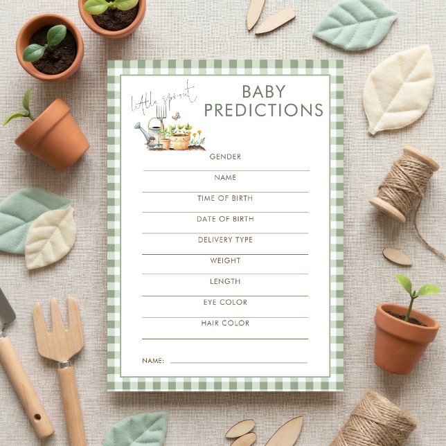 Little Sprout Predictions Game Bebis Shower Kort (Skapare uppladdad)