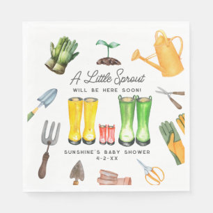 Little Sprout Red Rain Boots Garden Baby Shower Pappersservett