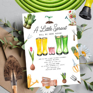 Little Sprout Rosa Rain Boots Flower Inbjudningar