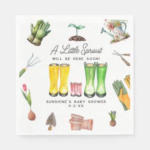 Little Sprout Rosa Rain Boots Garden Baby Shower Pappersservett