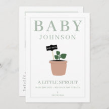 Little Sprout Seed Packet Gender Reveal Inbjudan
