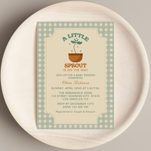 Little Sprouts Garden Party Baby Shower Inbjudningar (Skapare uppladdad)