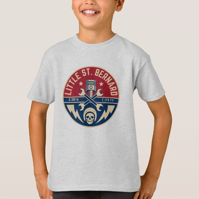 Little St Bernard Pass fransk italien Alpine motob T Shirt (Framsida)