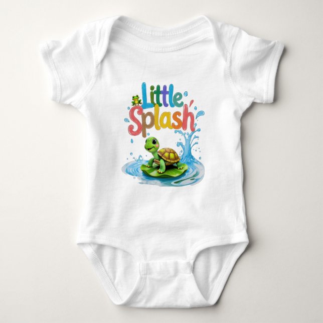 Little Stänk Crayon Stil Turtle T Shirt (Framsida)