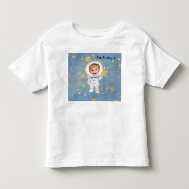 Little Star Astronaut Birthday T-Shirt (Framsida)
