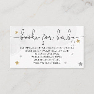 Little Star Baby Shower Bokar för Baby Grått Guld Tilläggskort