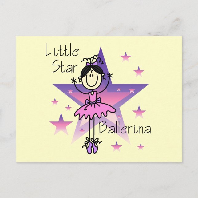Little Star Ballerina-Black Hair Vykort (Framsida)