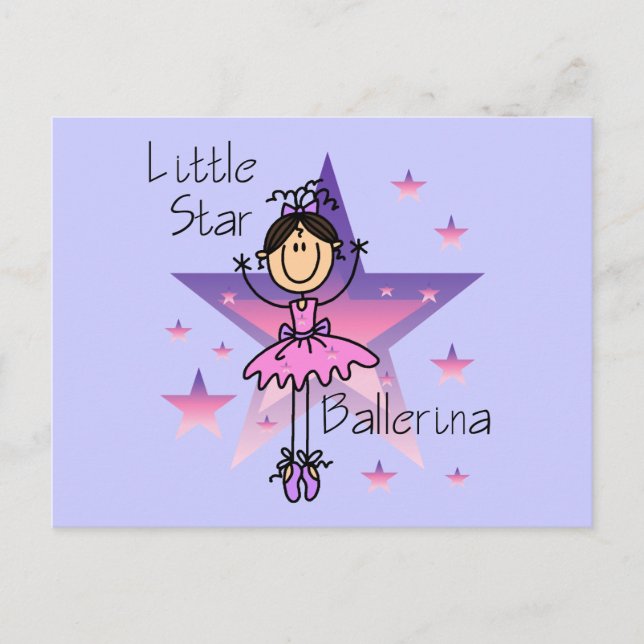 Little Star Ballerina - Brown Hair Vykort (Framsida)