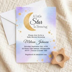 Little Star Brewing Celestial Baby Shower Inbjudningar