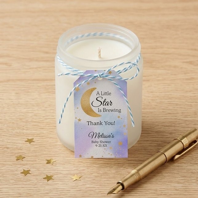 Little Star Brewing Thank You Baby Shower Presentetikett (Little Star Brewing Thank You Baby Shower Gift Tags)