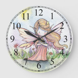 Little Star Fairy Cute Girls Clock Stor Klocka