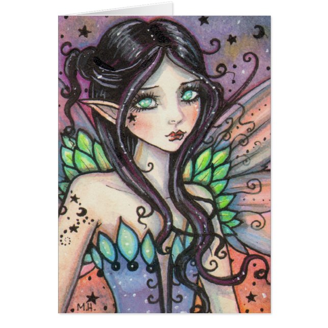 Little Star Fairy Fantasy Art Hälsningskort (Framsidan)
