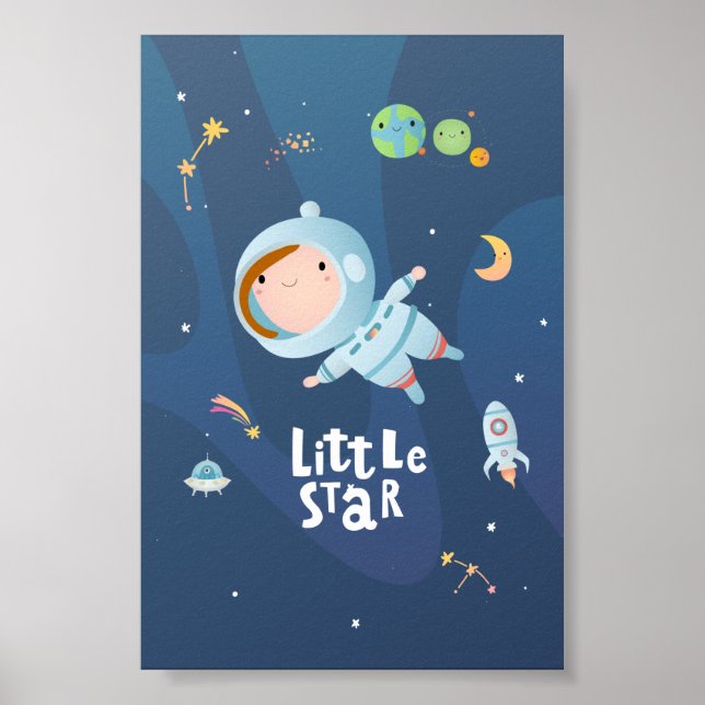 Little Star Girl Astronaut Poster (Framsidan)