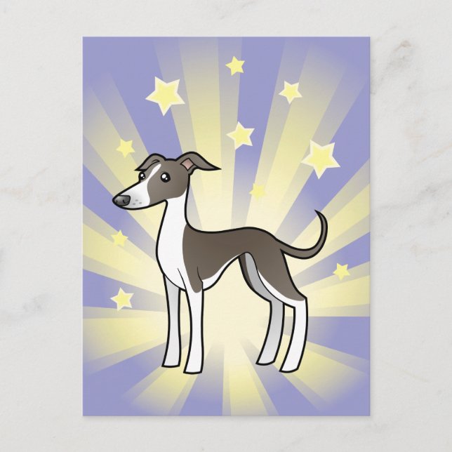 Little Star Greyhound/Whifragment/ Italienskt Grey Vykort (Framsida)