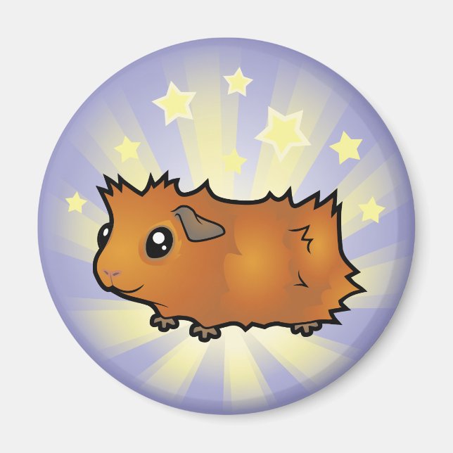 Little Star Guinea Gris (skruffy) Magnet (Framsidan)