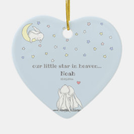 Little Star in Heaven Cute Loss Loss Child Keepsak Julgransprydnad Keramik