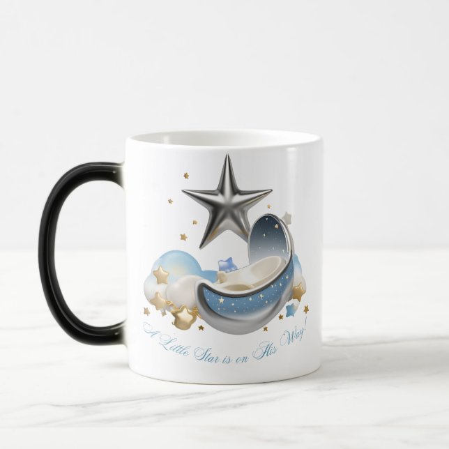 "Little Star is on His Way" Magic Heat-Reveal Mug Magisk Mugg (Vänster)