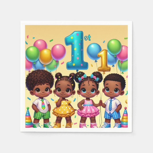 Little Stars First Birthday Bash Pappersservett (Framsidan)