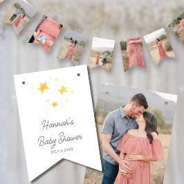 Little Stars Personlig Baby Shower Photo Banner Vimplar