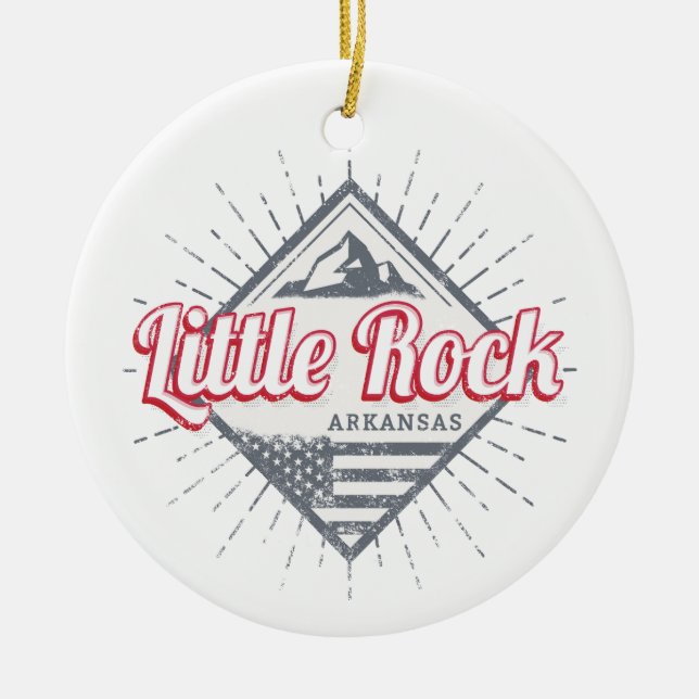 Little Sten Arkansas City United Stater USA Design Julgransprydnad Keramik (Framsidan)