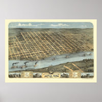 Little Sten, Arkansas Panoramic Karta - 1871